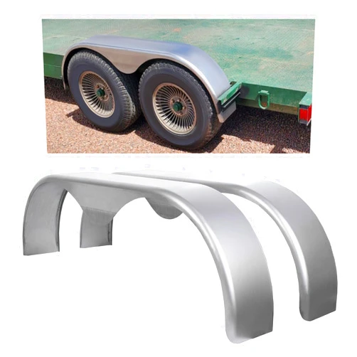 KUAFU Tandem Round Trailer Fenders Compatible with 13 Inch To 15 Inch Wheels Unpainted Set of 2