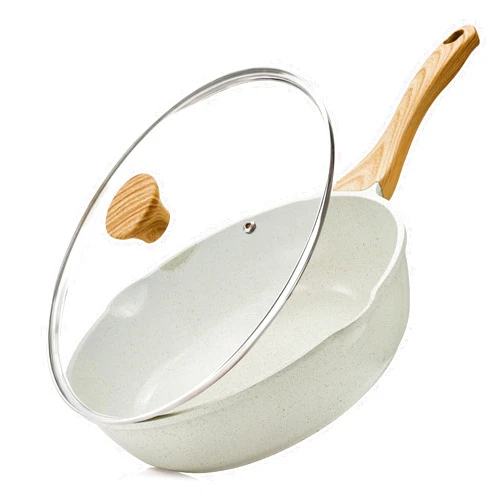 SENSARTE Nonstick Ceramic Saute Pan 12-Inch, Non-toxic Deep Frying Pan Skillet with Lid, Healthy Jumbo Cooker, Stay Cool Handle, Induction Compatible, PFOA & PFAS Free