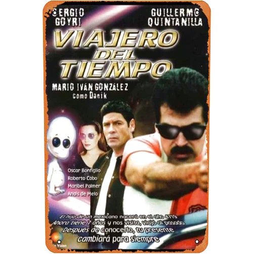 Zuhhgii Danik, el viajero del tiempo Film Movie Poster Retro Metal Tin Sign Wall Home Wall Art Metal Tin Sign,cave,bar,Club, Metal Tin Sign 8x12 Inches