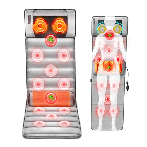 SBTU Massage Mattress Shiatsu Heated Massage Mat with 20 Neck Kneading Massage Heads, Full Body Heating Cushion for Back Pain Relief Neck,Shoulder, Lumbar, Legs