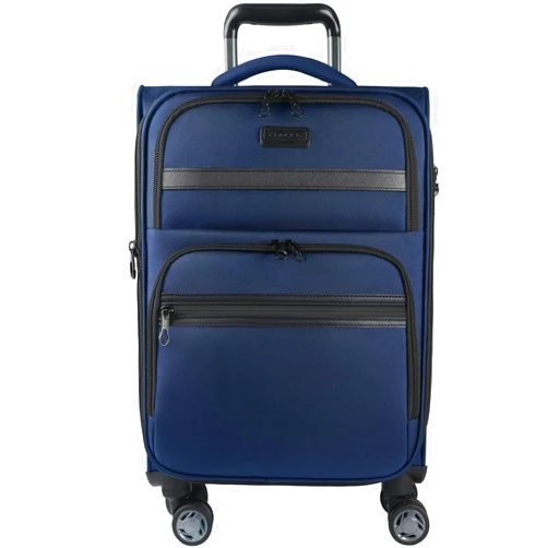 KROSER Softside Expandable Carry On Luggage with Spinner Wheels & Built-in TSA Lock, Durable Suitcase Rolling Luggage with USB Port, Carry-On 20-Inch, Navy