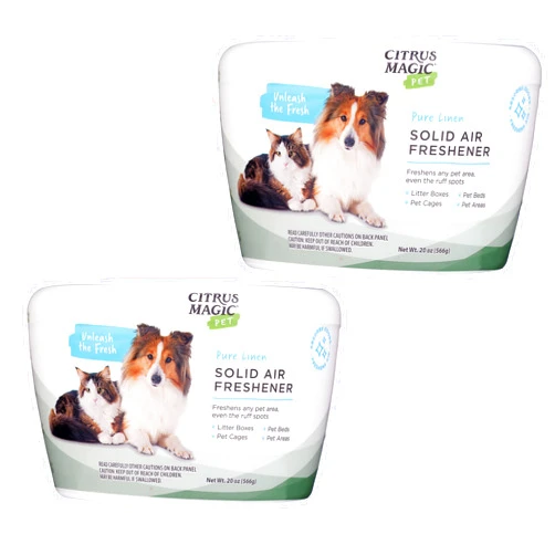 Citrus Magic Pet Odor Absorbing Solid Air Freshener, Pure Linen, 20-Ounce, Pack of 2