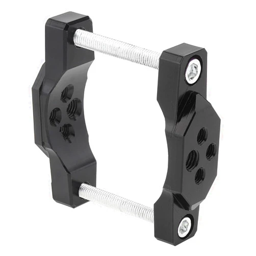 Windance Universal Motorcycle Handlebar Clamp,Adjustable Motorcycle Stent Bumper Bracket,Auxiliary Spotlight Headlight Mount Clip, Aluminum Offroad Light Holder (L 17-54mm Black)
