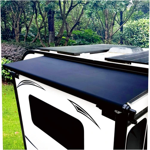 SHADEPLUS RV Slide Out Awning,Camper Slide Out Awning,RV Slideout Topper,Modular Camper Slide Out Awning Kit,Slide Toppers for RVs,5th Wheels,Travel Trailers and Motorhomes,Black,9'9''(9'1''Fabric)