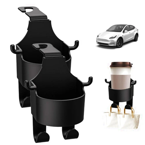 Generic Multifunctional Hook for Car Seat Back, 2024 New Back Seat Cup Holder with Hooks, Upgrade Car Back Hanging Mount Cup Storage Seat Cup Holder, 3 in 1 Car Hook Backseat Cup Holder (4)