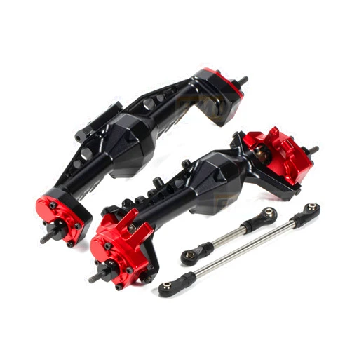 Powmok Aluminum Offset Portal Axle with Adjustable Upper Link Mount for 1/10 RC Car Crawler SCX10 III AR45P Rock Buggy LCG Cheater Rigs (SCX10 III Axle J)