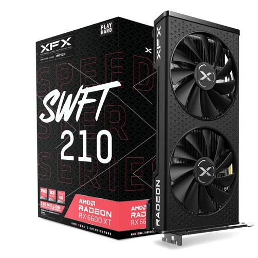 XFX Speedster SWFT210 Radeon RX 6600 XT CORE Gaming Graphics Card with 8GB GDDR6 HDMI 3xDP, AMD RDNA 2 RX-66XT8DFDQ (Renewed)