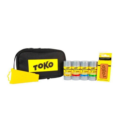 TOKO Grip Wax Kit for Cross Country Skis - Multi-Temp Nordic Gripwax (4 ct), Multipurpose Scraper & Plasto Cork
