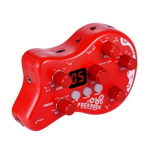 Summina Distortion Pedal Guitar Multi-effects Processor Effect Pedal Guitar Effects Pedal 15 Effect Types 40 Drum Rhythms Tuning Function with Power Adapter (red)