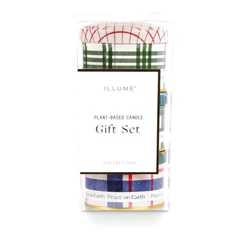 ILLUME Noble Holiday Tin Trio Gift Set, Balsam & Cedar
