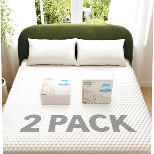 OhGeni 100% Waterproof Mattress Protector, Fitted Sheet,Full -2 Pack with Stretchable Pockets, Deep Sleep Noiseless Soft. Breathable Cooling Hypoallergenic Material, Mattress Cover for Bed