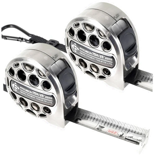 Kjcbkcb 2 Pcs 7.5M/25FT Stainless Steel Measuring Tape, Retractable Metric Ruler Self-Lock Hollow Design Tape Measure, Double Side Scale Measurement Tapes Anti-Fall Titanium Tape Measure for Woodworking