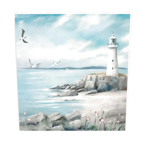 ATELIYISHU Lighthouse Pictures Wall Art Beach Decor Seagull Decor Ocean Canvas Prints Ocean Bathroom Wall Decor Coastal Nautical Artwork for Living Room Bedroom 12