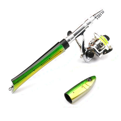 PiscatorZone Pen Fishing Pole 55 Inch Mini Pocket Fishing Rod Travel Fishing Rod Set for Ice Fly Fishing Sea Saltwater Freshwater