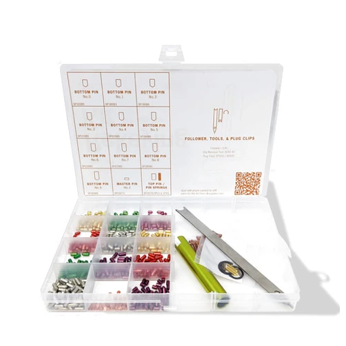 SUMMIT DOORWARE Premium Schlage Rekey Kit Compatible with 50 Master Pins | Schlage Rekeying Kit with Seal-Tight Plastic Box | Lock Pinning Kit Compatible with 50 Bottom, 50 Top Pins and 50 Spring
