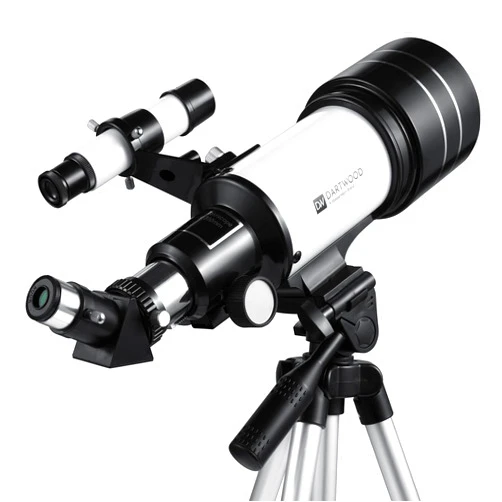 Dartwood Astronomical Telescope - 360° Rotational Telescope - Multiple Eyepieces Included for Different Zoom (Black/White)