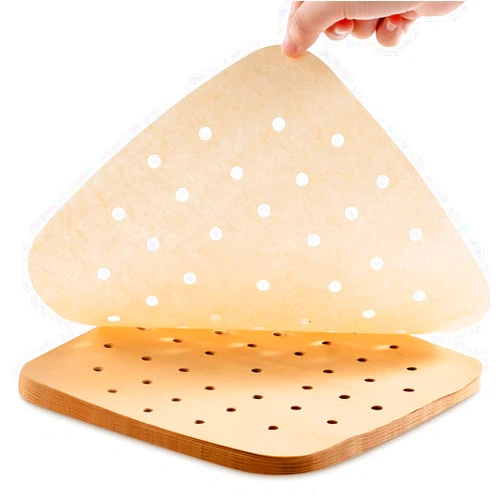 MFJUNS 200PCS Parchment Paper, 9 Inch Square Air Fryer Liner, Filter Paper, (100 Perforated & 100 Imperforate), Non-Stick Baking Paper for Steamers, Cake Pan