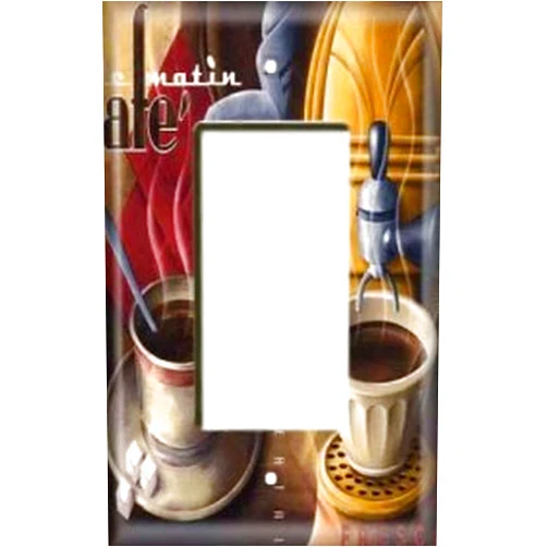 SnazzySwitch Coffee In Love Decorative Rocker Switch Cover - Fits Decora Style Outlets and GFCI Wall Plate Too
