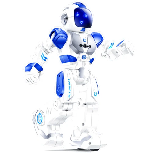 Ruko 6088 Programmable Robot with APP Control, Remote Control, Gesture Sensing Control, Rechargeable Robots Toys for Boys and Girls, Interactive Emoji LED Eyes, QA Games for 3 4 5 6 Years Kids, Blue