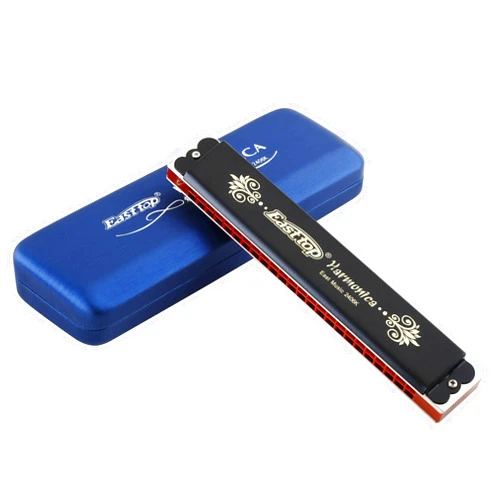 East top 24 Holes Tremolo Harmonica Key of C, Tremolo Mouth Organ Harmonica for Adults, Professionals and Students (T2406K-C)