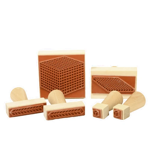 READY 2 LEARN Base 10 Block Stamps - Set of 6 - Wooden Stamps for Early Math Activities and DIY - Use for Flashcards, Worksheets, Homework and Scrapbooks