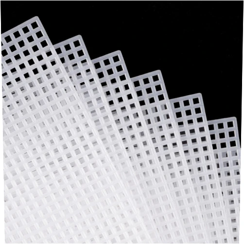 NICECRAFT 7 Sheets 13.2x10.35in 7 Count Plastic Canvas White Clear Needlepoint Plastic Mesh Sheets Cross Stitch Canvas for Crafts Embroidery Knit Crochet Projects