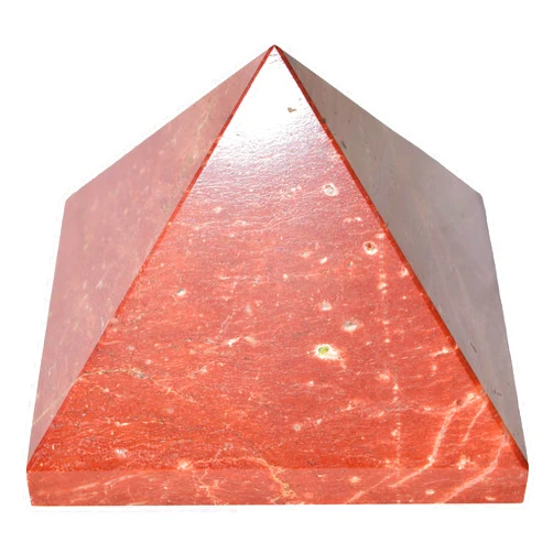 Zenergy Gems CHARGED Natural Red Brecciated Jasper Crystal Pyramid [Hand-Carved Natural Crystal] + Selenite Charging Heart [Included]