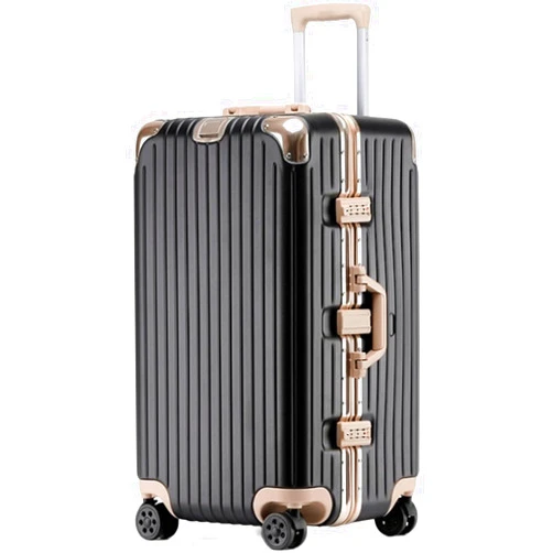 YIXAGLPU Carry-Ons Luggage Hard Shell with Aluminum Frame Suitcase Wide Handle Luggage Spinner Wheels TSA Lock Suitcase Checked Luggage New (Silver 28inch)