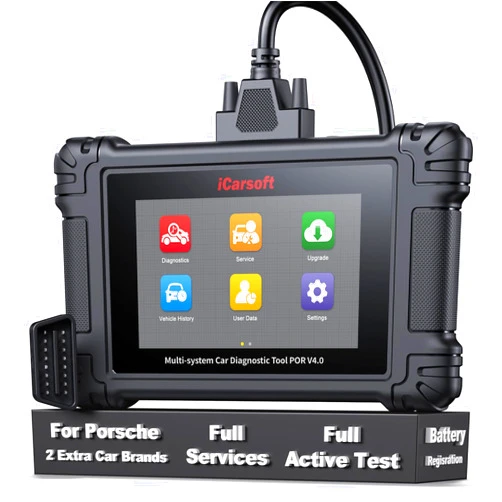 iCarsoft POR V4.0 Bidirectional Diagnostic Tool for Porsche, All System Full Active Tests 27 Services OBD2 Scanner for Porsche, Code Reader, Auto VIN