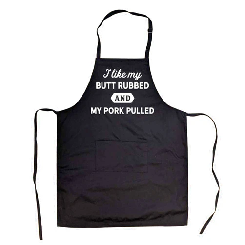 Crazy Dog T-Shirts Cookout Apron I Like My Butt Rubbed And My Pork Pulled Funny Grilling chef bbq