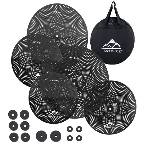 EASTROCK Cymbal Set Low Volume Cymbal Pack Cymbal Set With Cymbal Bag Cymbal Felts 14'Hi-hat+16
