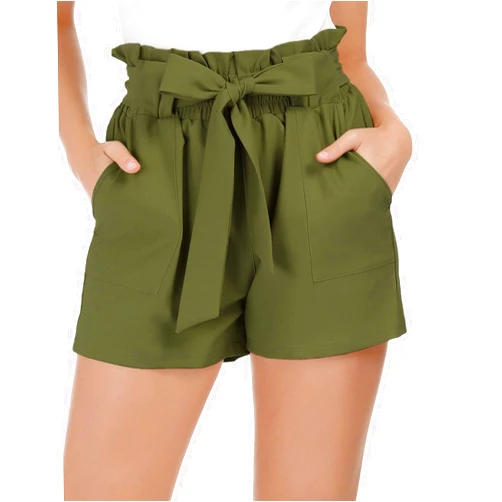 GRACE KARIN Women Summer Casual Shorts with Pockets Bowknot Tie Waist