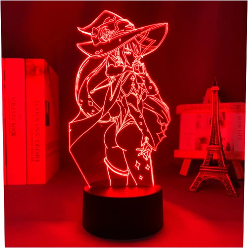 Vcvcvc Acrylic Led Light Genshin Impact Mona Megistus 3d Lamp Game