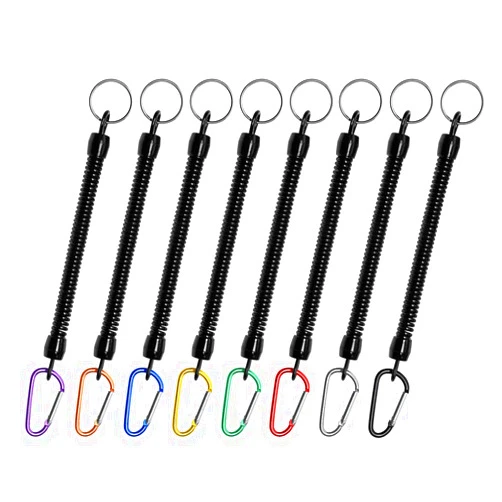 Heshebuy 8 pcs Pack Fishing Lanyards with Carabiner Fishing Ropes Secure Pliers Lip Grips Tackle Fish Tools