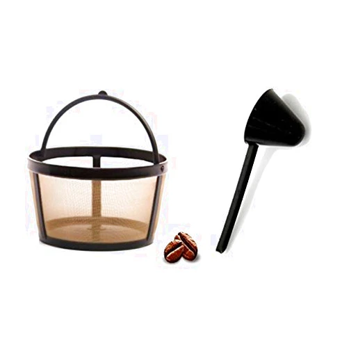 JADA Lifestyles Replacement Permanent 4-Cup Coffee filter fits Mr Coffee 6659 Gold Tone Filter for TF5-RB Coffee Maker with Large Coffee Scoop