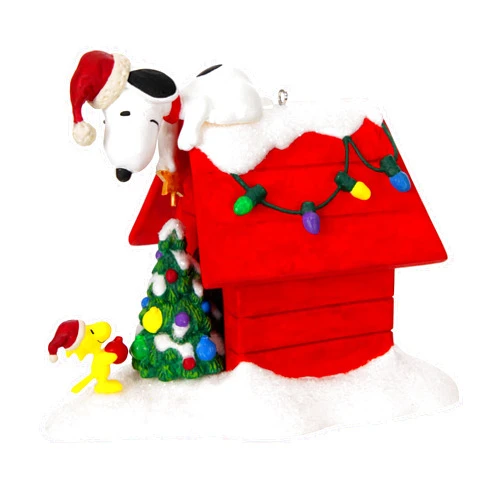Hallmark Keepsake Christmas Ornament 2024, The Peanuts Gang Deck the Doghouse Musical With Light, Gifts for Peanuts Fans