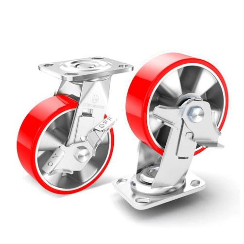 Lygoeege Swivel Heavy Duty Caster Wheel with Brake, 6Inch*2, 2500lbs Capacity,Aluminum Alloy Wheel Hub, High-Strength Bracket, Suitable for Outdoor, Carts, Workbench,Trolley,DIY Tools