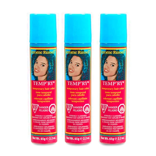 Jerome Russell Temp'ry Spray-on Gold Hair Color, Non-Permanent, Easy to Apply and Wash Off, 2.2 ounce, 3-pack