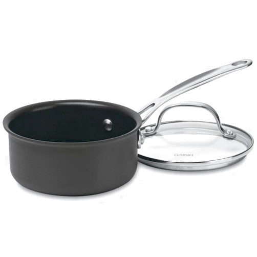 Cuisinart 1-Quart Saucepan, Chef's Classic Nonstick Hard Anodized Saucepan w/Cover, 619-14