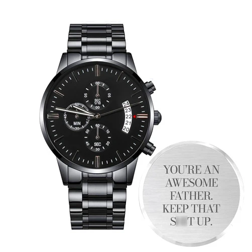 Servali Custom Engraved Watch for Dad - Funny Father’s Day Gift for Husband, Boyfriend - Personalized Dad Gifts - Dad Gifts from Son, Daughter - Birthday Gift for Father - Retirement, Christmas Gift for Dad