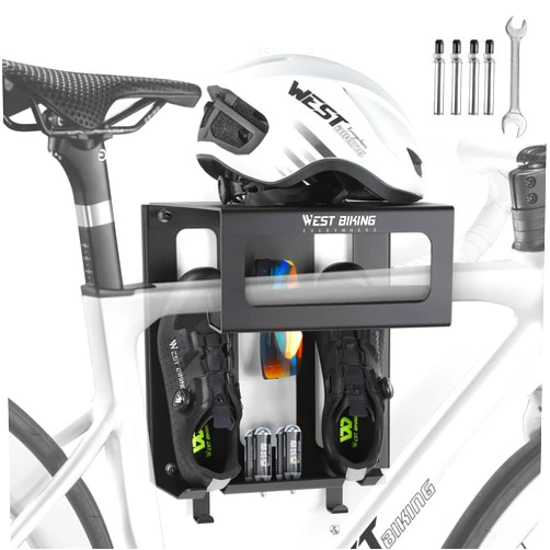 CYCLESPEED Bike Wall Mount Rack - Garage Bike Rack Wall Mount, Space Saving Horizontal Bike Wall Mount, Indoor Bike Storage with Shelf Bracket, Bicycle Wall Mount for Storing MTB & Road Bicycles
