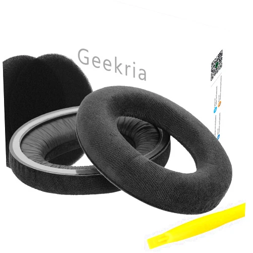 Geekria Comfort Velour Replacement Ear Pads for Sennheiser HD598, HD598SE, HD598CS, HD599 Headphones Ear Cushions, Headset Earpads, Ear Cups Cover Repair Parts (Black)