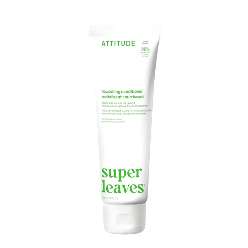 ATTITUDE Nourishing Hair Conditioner, For Dry and Damaged Hair, Naturally Derived Ingredients, Vegan Detangler, Dermatologically Tested, Grapeseed Oil and Olive Leaves, 8 Fl Oz