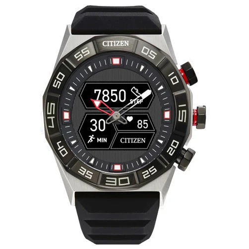 Citizen CZ Smart PQ2 Hybrid Smartwatch with YouQ Wellness app Featuring IBM Watson® AI and NASA Research, Black and White Customizable Display, Bluetooth, HR, Activity Tracker, 18-Day Battery Life