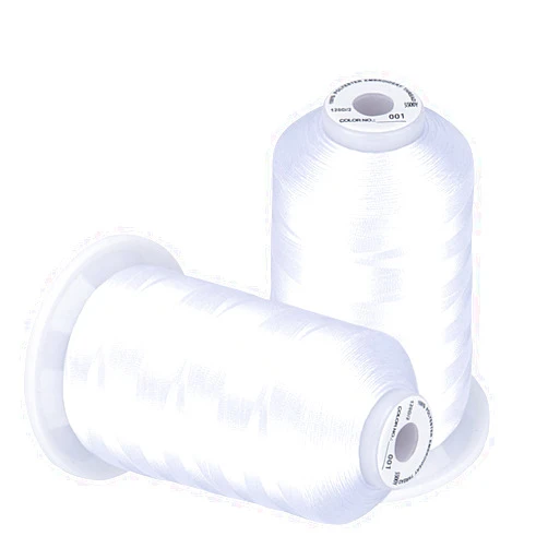 Simthread Embroidery Thread 5500 Yards White 001, 2 Huge Spools 40wt Polyester for Brother, Babylock, Janome, Singer, Pfaff, Husqvarna, Bernina Machine