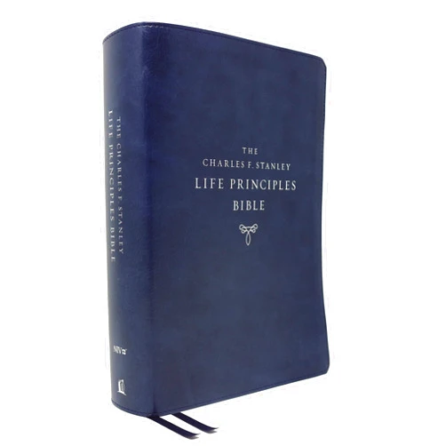Thomas Nelson,Charles F. Stanley NIV, Charles F. Stanley Life Principles Bible, 2nd Edition, Leathersoft, Blue, Comfort Print: Growing in Knowledge and Understanding of God Through His Word