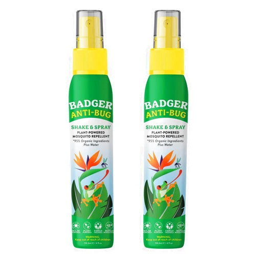 Badger Bug Spray, Family Friendly All Natural Mosquito Repellent w/Organic Essential Oils, Great Smelling Citronella Spray, Effective for 3 Hours, Deet-Free Vegan Insect Repellent, 4 fl oz, 2-Pack