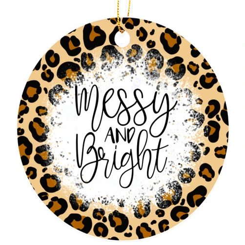 Ad Astra Graphics Messy and Bright Cheetah Decorative Ornament - Christmas Oranment - Xmas Tree Decoration - Fun 2023 Christmas Ornament - 3