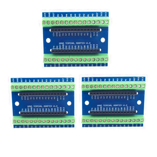 HiLetgo 3pcs Nano V3.0 3.0 Controller Terminal Adapter Expansion Board Nano IO Shield Simple Extension Plate for Arduino Mano AVR ATMEGA328P