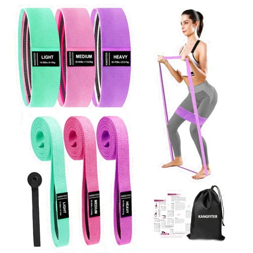 KANGFITER Large Fabric Resistance Bands for Working Out, Loop Exercise Bands for Booty Leg, Butt, Glutes, Stretch Workout Bands for Women & Men, Hip Elastic Bands for Home Gym Fitness, Yoga, Pilates